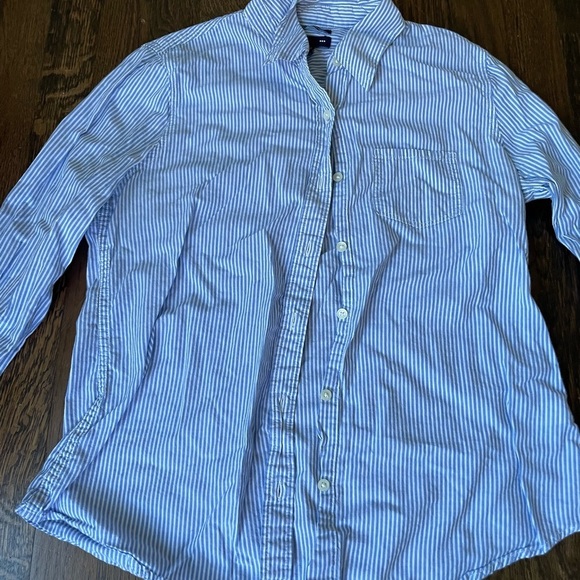 Gap boyfriend fit striped button down shirt - Picture 3 of 4